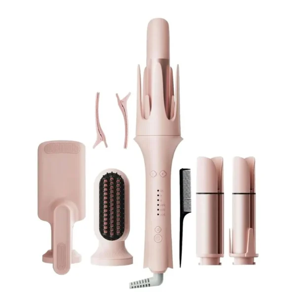 Toree 5-in-1 Automatic Hair Curler Set with Interc…