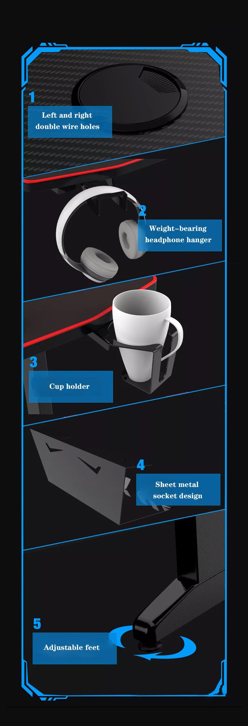 StarAndDaisy Sit To Stand Electric Height Adjustable Standing Desk Table with 3 Memory Presets, USB Charging - Black - Image 3