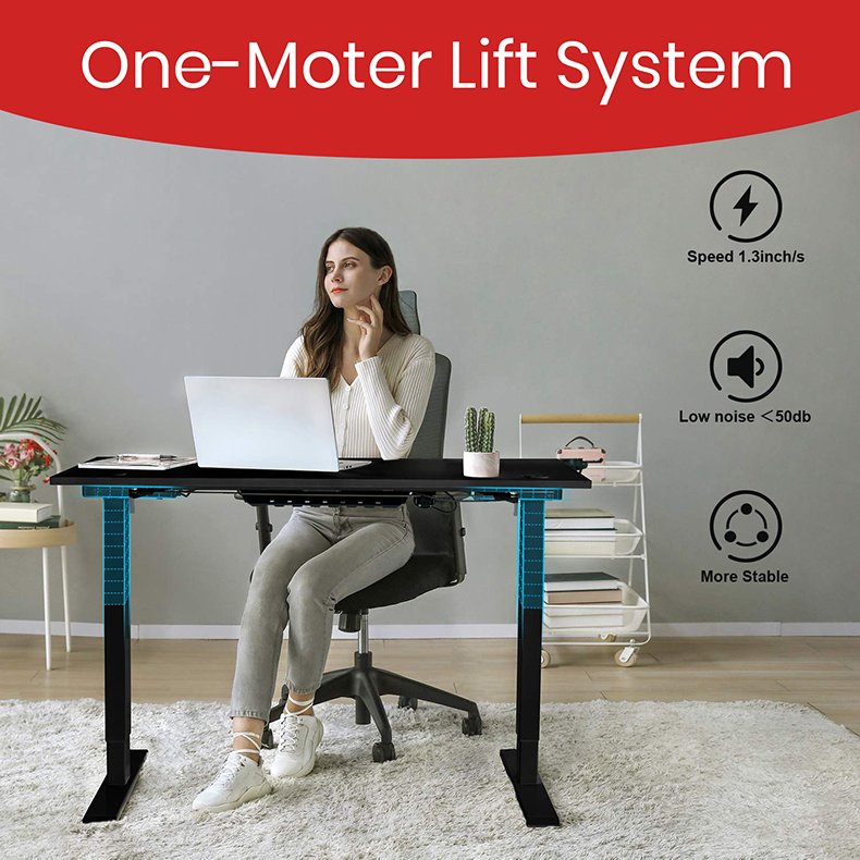 StarAndDaisy Sit To Stand Electric Height Adjustable Standing Desk Table with 3 Memory Presets, USB Charging - Black - Image 4