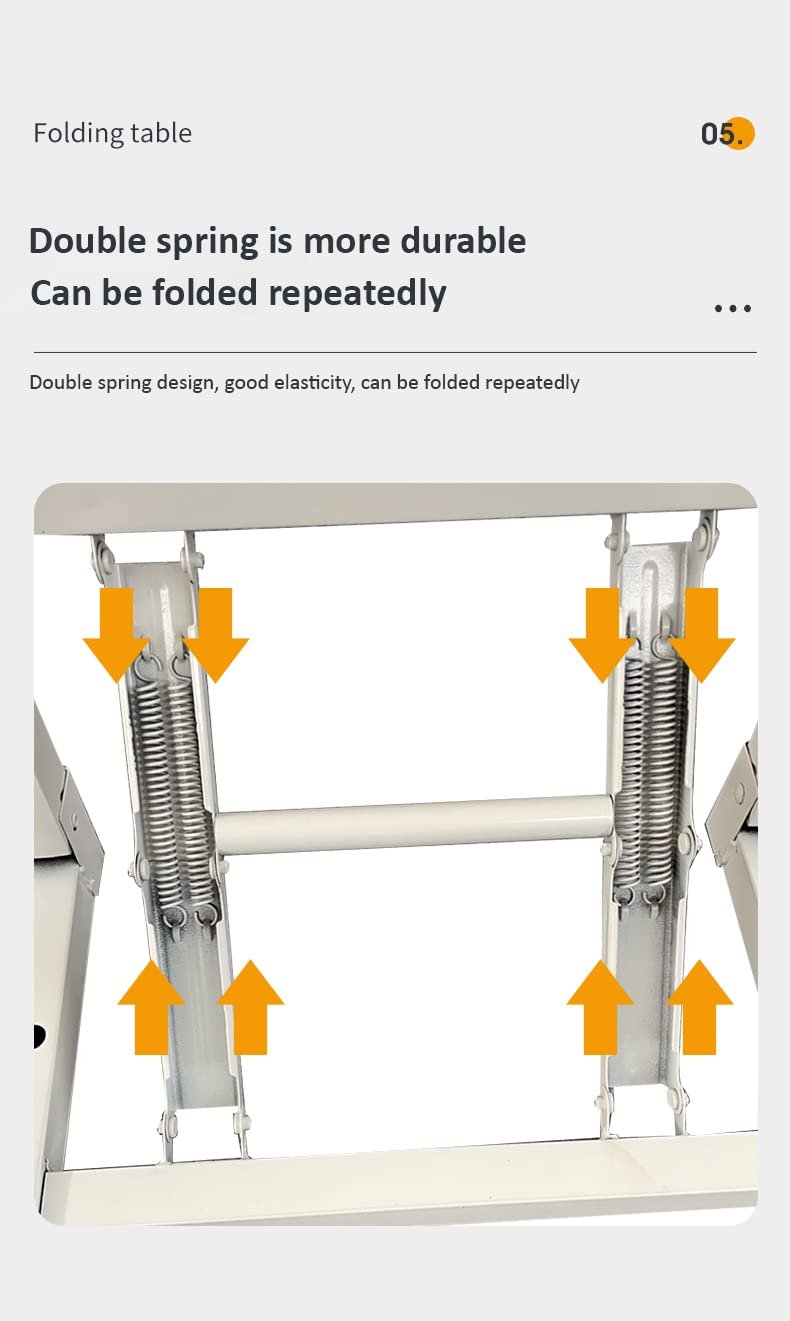 SND Homes Easy-Folding Computer Table/Work Desk for Kids/Adults - No Assembly Required (120 X 60 Molded White) - Image 2