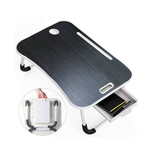 SND Homes Wood Portable Laptop Table (Finish Color - Black)