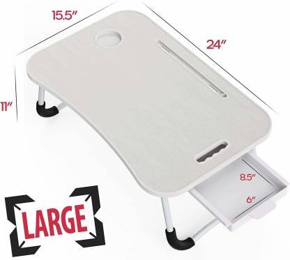 SND Homes Wood Portable Laptop Table (Finish Color - White) - Image 7