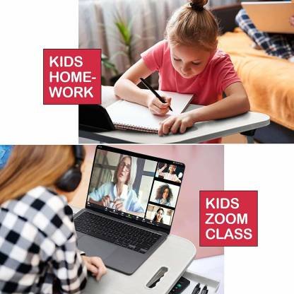 SND Homes Wood Portable Laptop Table (Finish Color - White) - Image 4