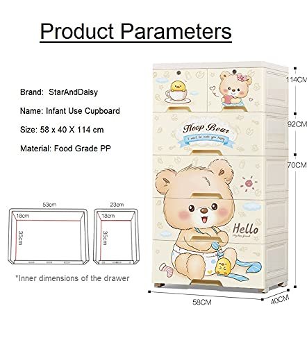 SND Homes Smart Storage cabinet / Almirah / cupboard for newborn baby kids essentials - Baby Elephant - Image 4