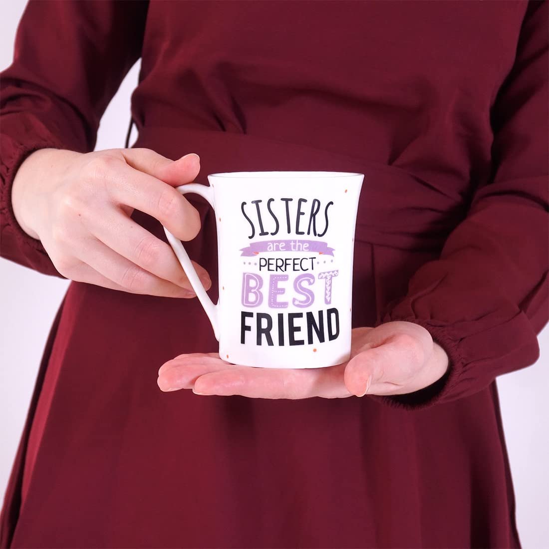 StarAndDaisy Sister Coffee Mug - Ceramic Bone China Tea Coffee Milk Cups Set of 2 - SND-MM-08 - Image 2