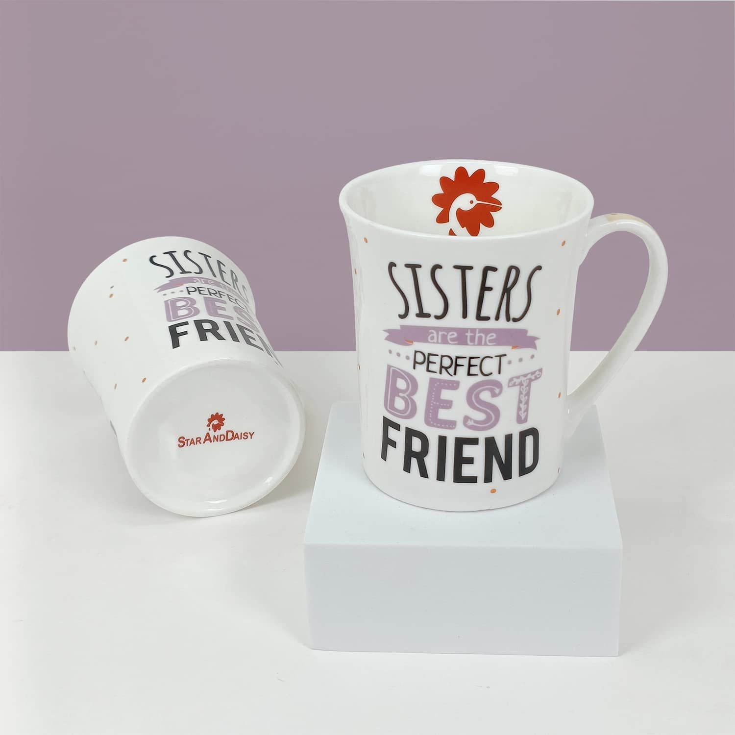 StarAndDaisy Sister Coffee Mug - Ceramic Bone China Tea Coffee Milk Cups Set of 2 - SND-MM-08 - Image 3