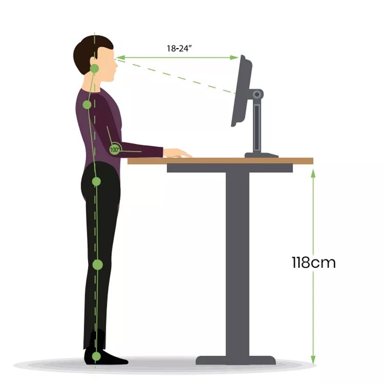 StarAndDaisy Sit To Stand Electric Height Adjustable Standing Desk Table with 3 Memory Presets, USB Charging - Black - Image 10