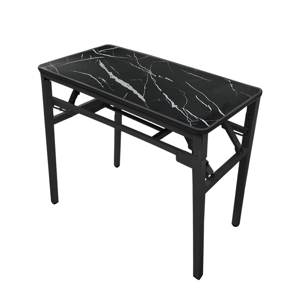 SND Homes Foldable Solid Wood Office Table and Workstations /Computer Table/Work Desk for Kids/Adults - No Assembly Required (80 X 40 Molded Black)