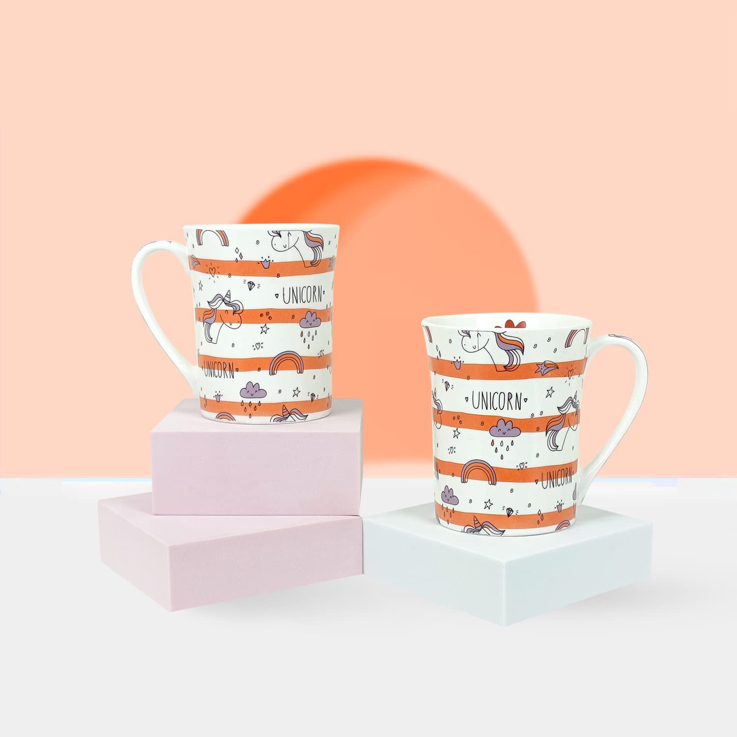 StarAndDaisy Coffee Mug Set of 2 | Dishwasher & Microwave Safe | Ceramic Bone China Cup to Gift to Best Friend | Ceramic Tea Coffee Milk Cups. (SND-MM-16)
