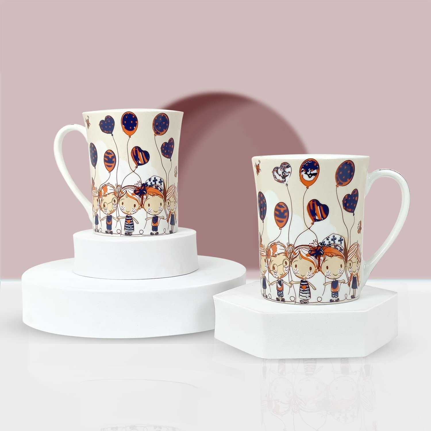 StarAndDaisy Coffee Mug Set of 2 | Dishwasher & Microwave Safe | Ceramic Bone China Cup to Gift to Best Friend | Ceramic Tea Coffee Milk Cups. (SND-MM-01)