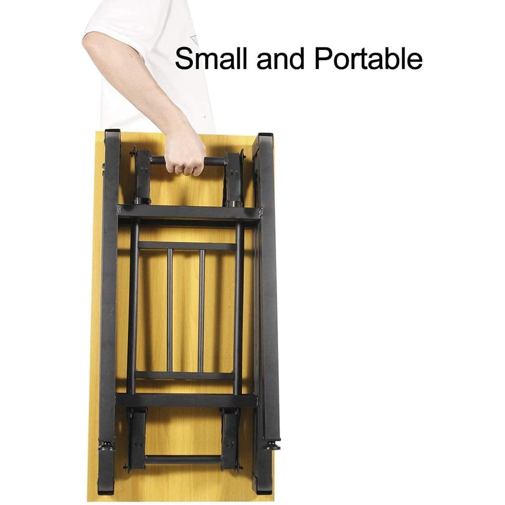 SND Homes Computer Desk Folding Table No-Assembly Modern Desk for Small Spaces Study Writing Desk with Storage Shelf Desks for Students and Work from Home (100 X 50 cm Walnut Brown) - Image 5