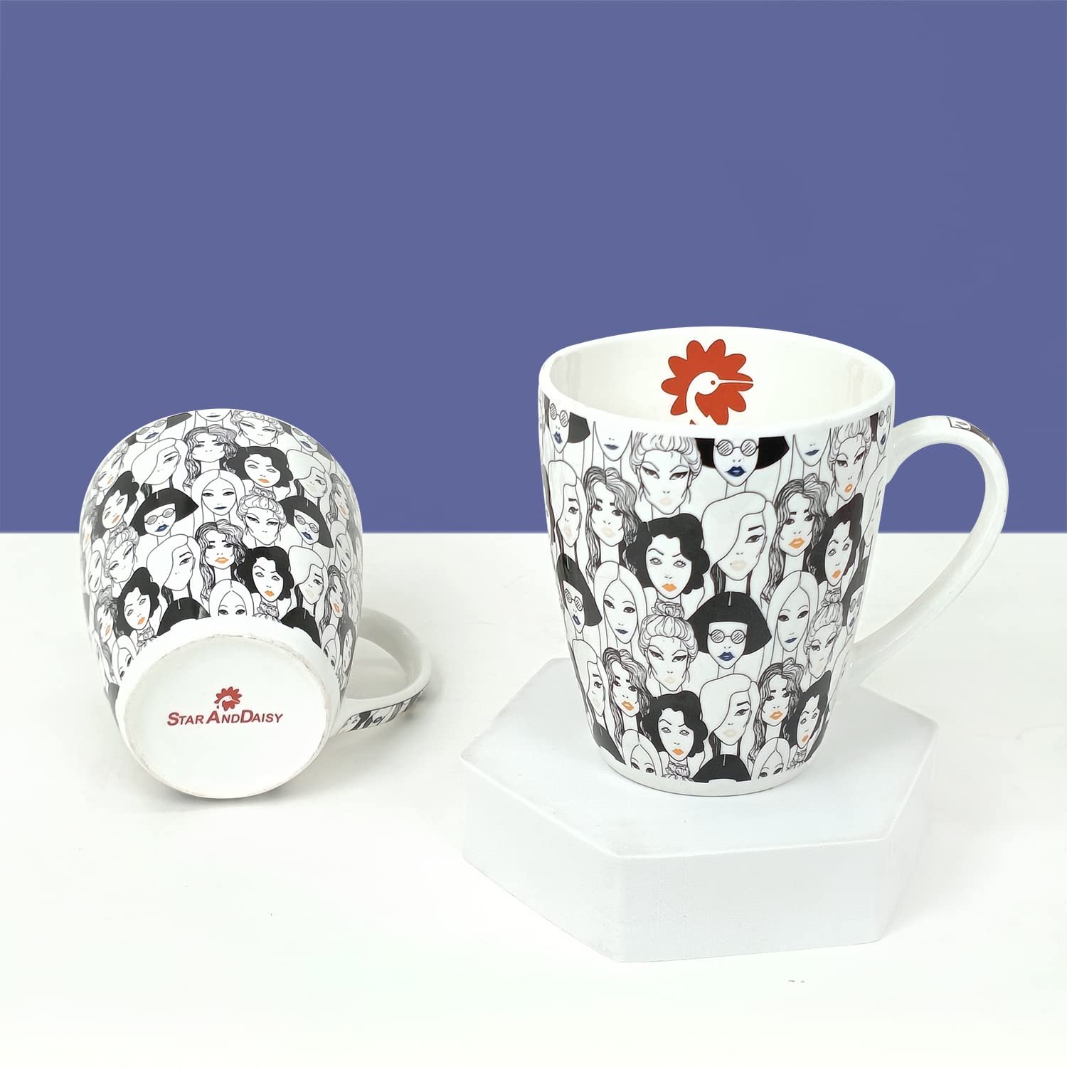 StarAndDaisy Coffee Mug Set of 2 | Dishwasher & Microwave Safe | Ceramic Bone China Cup to Gift to Best Friend | Ceramic Tea Coffee Milk Cups. (SND-MM-15) - Image 3