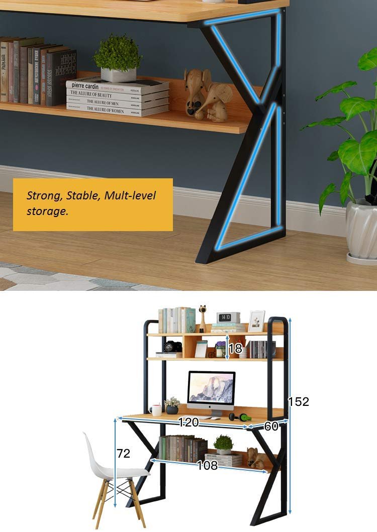 SND Homes Utility Smart Home Furniture Light Weight Multi Story Study Table Work Station Computer Desk for Kids and Adults (Large, White) - Image 2