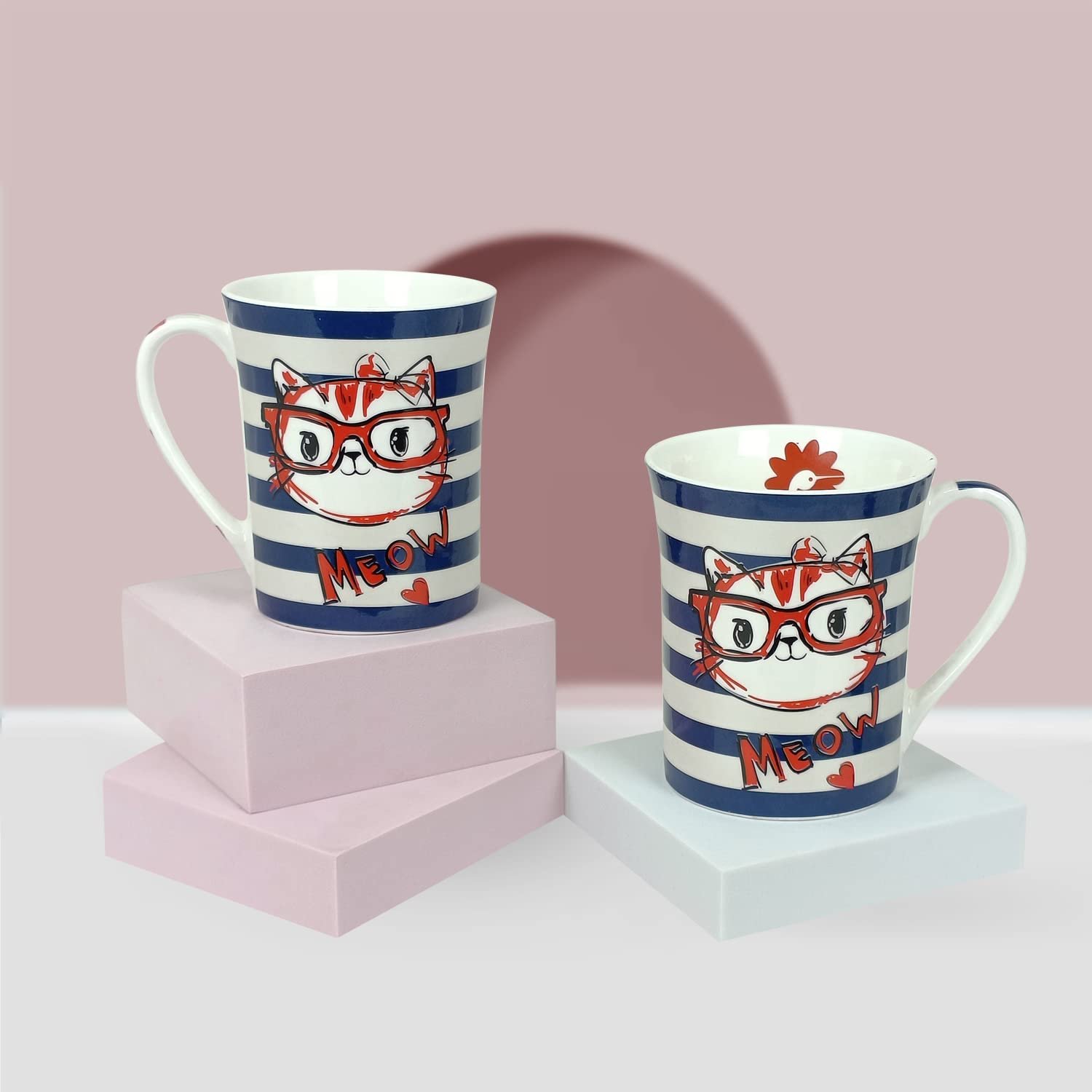 StarAndDaisy Coffee Mug Set of 2 | Dishwasher & Microwave Safe | Ceramic Bone China Cup to Gift to Best Friend | Ceramic Tea Coffee Milk Cups. (SND-MM-06)