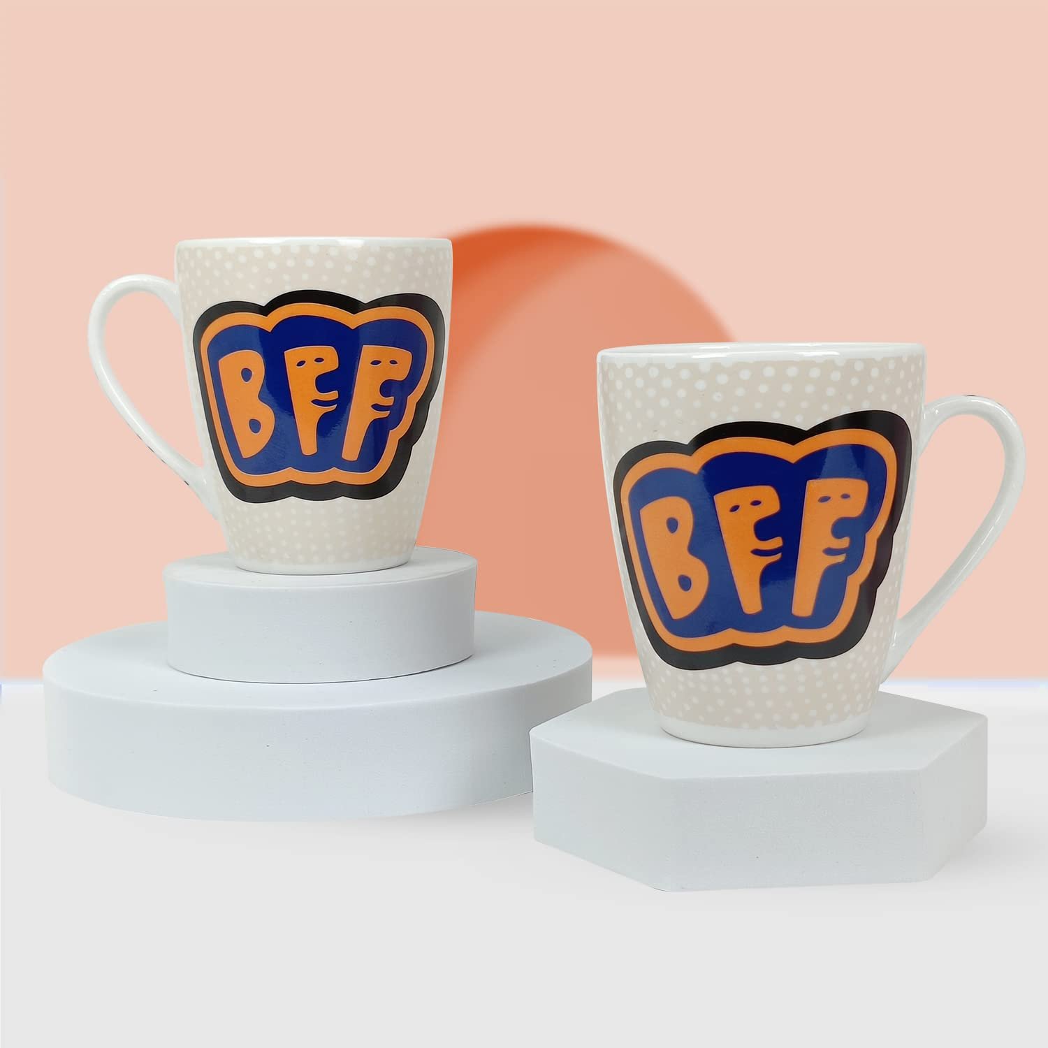 StarAndDaisy Coffee Mug Set of 2 | Dishwasher & Microwave Safe | Ceramic Bone China Cup to Gift to Best Friend | Ceramic Tea Coffee Milk Cups. (SND-MM-20)