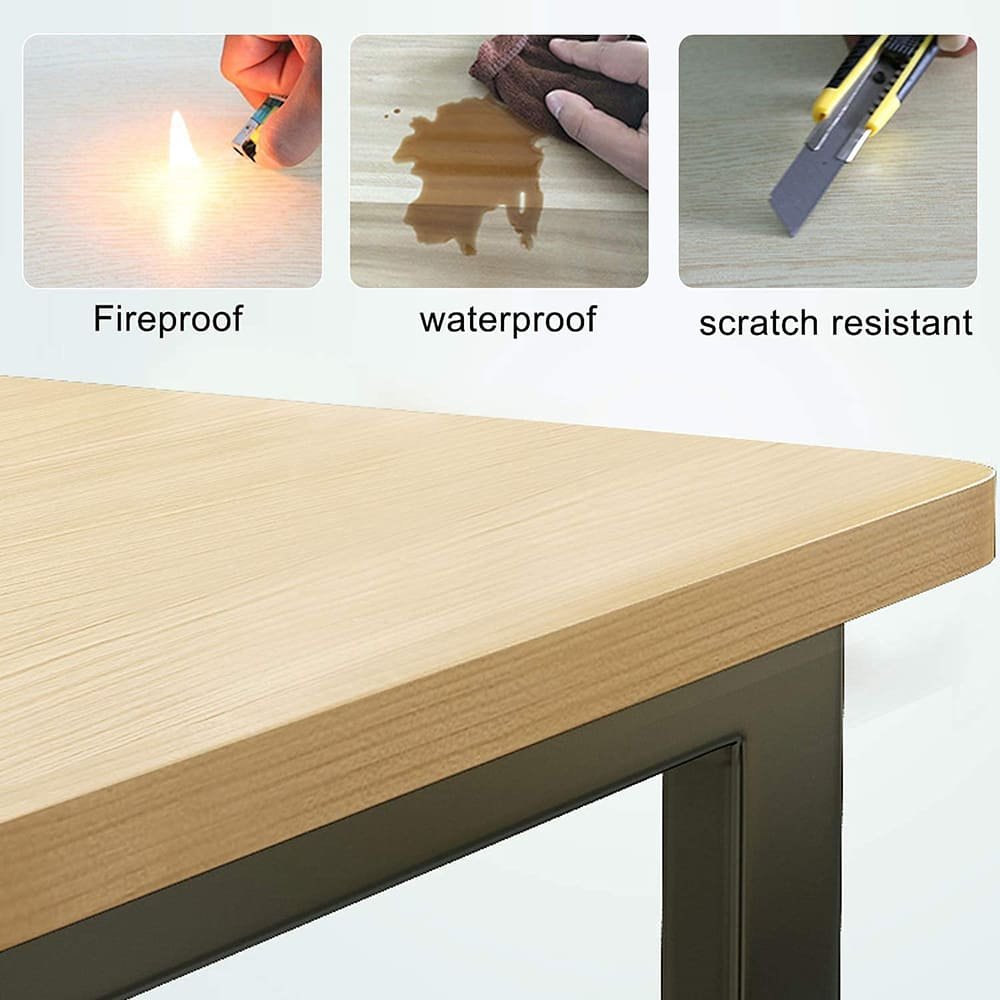 SND Homes Computer Desk Folding Table No-Assembly Modern Desk for Small Spaces Study Writing Desk with Storage Shelf Desks for Students and Work from Home (100 X 50 cm Walnut Brown) - Image 4