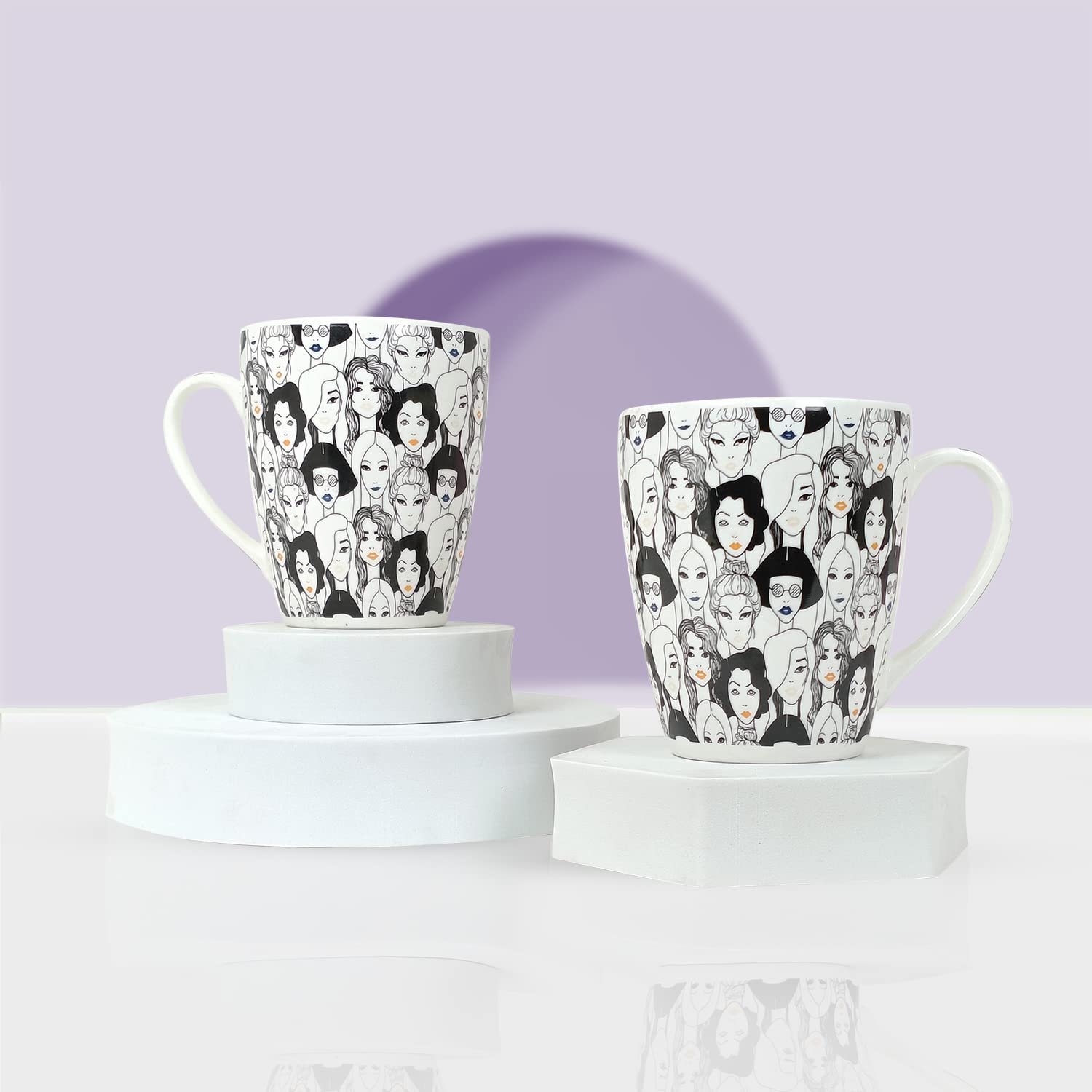 StarAndDaisy Coffee Mug Set of 2 | Dishwasher & Microwave Safe | Ceramic Bone China Cup to Gift to Best Friend | Ceramic Tea Coffee Milk Cups. (SND-MM-15)