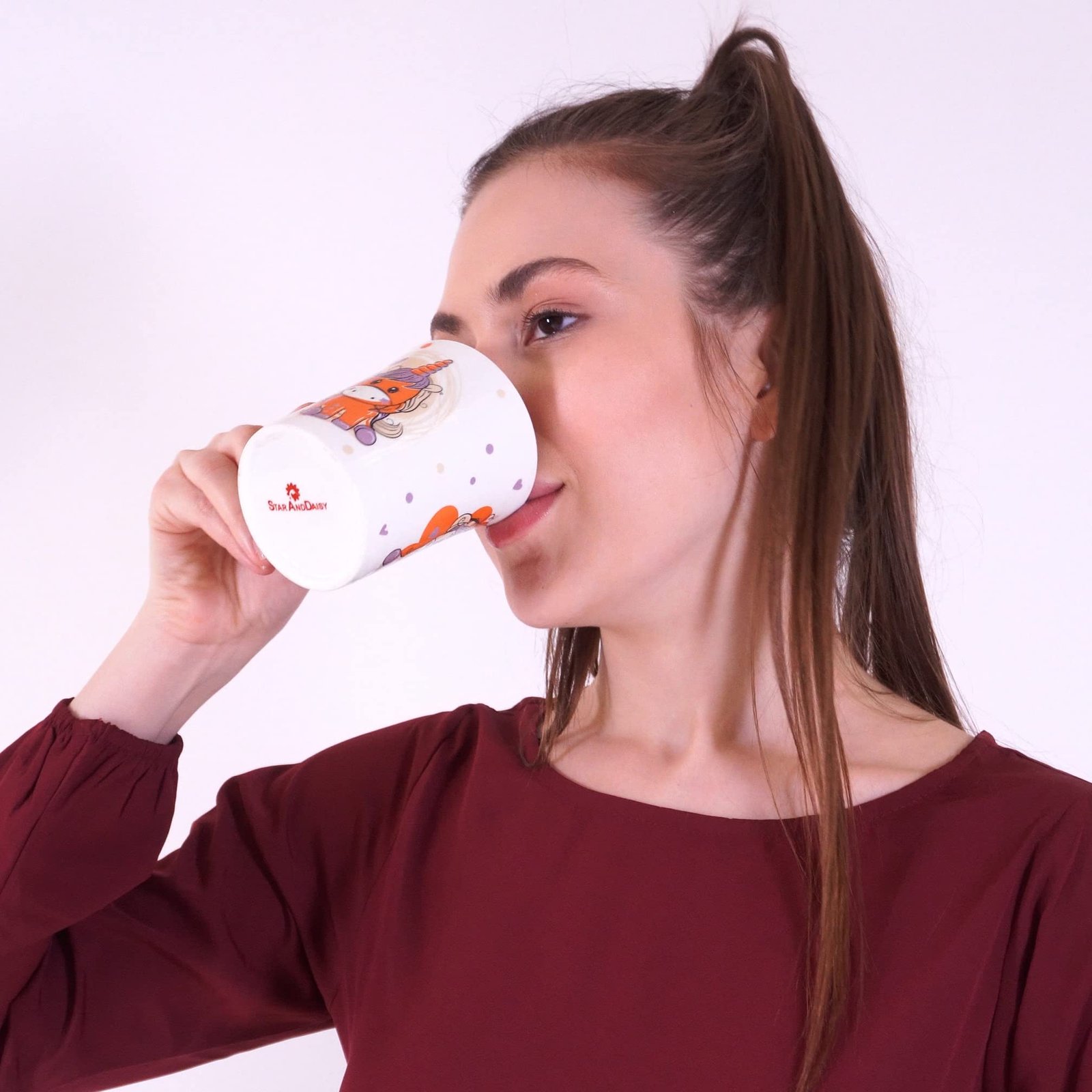 StarAndDaisy Unicorn Coffee Mugs - Ceramic Bone China Tea Coffee Milk Cups Microwave and Dishwasher Safe Set of 2, SND-MM-24 - Image 4