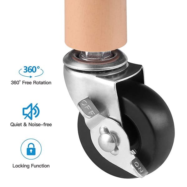 SND Homes 3 Tier Rectangle Rolling Cart Trolley - White - Image 7