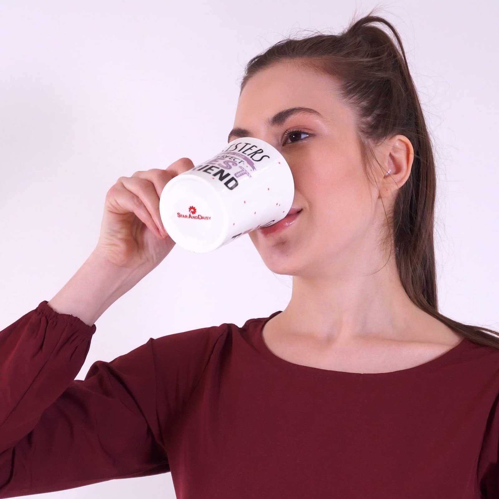 StarAndDaisy Sister Coffee Mug - Ceramic Bone China Tea Coffee Milk Cups Set of 2 - SND-MM-08 - Image 4