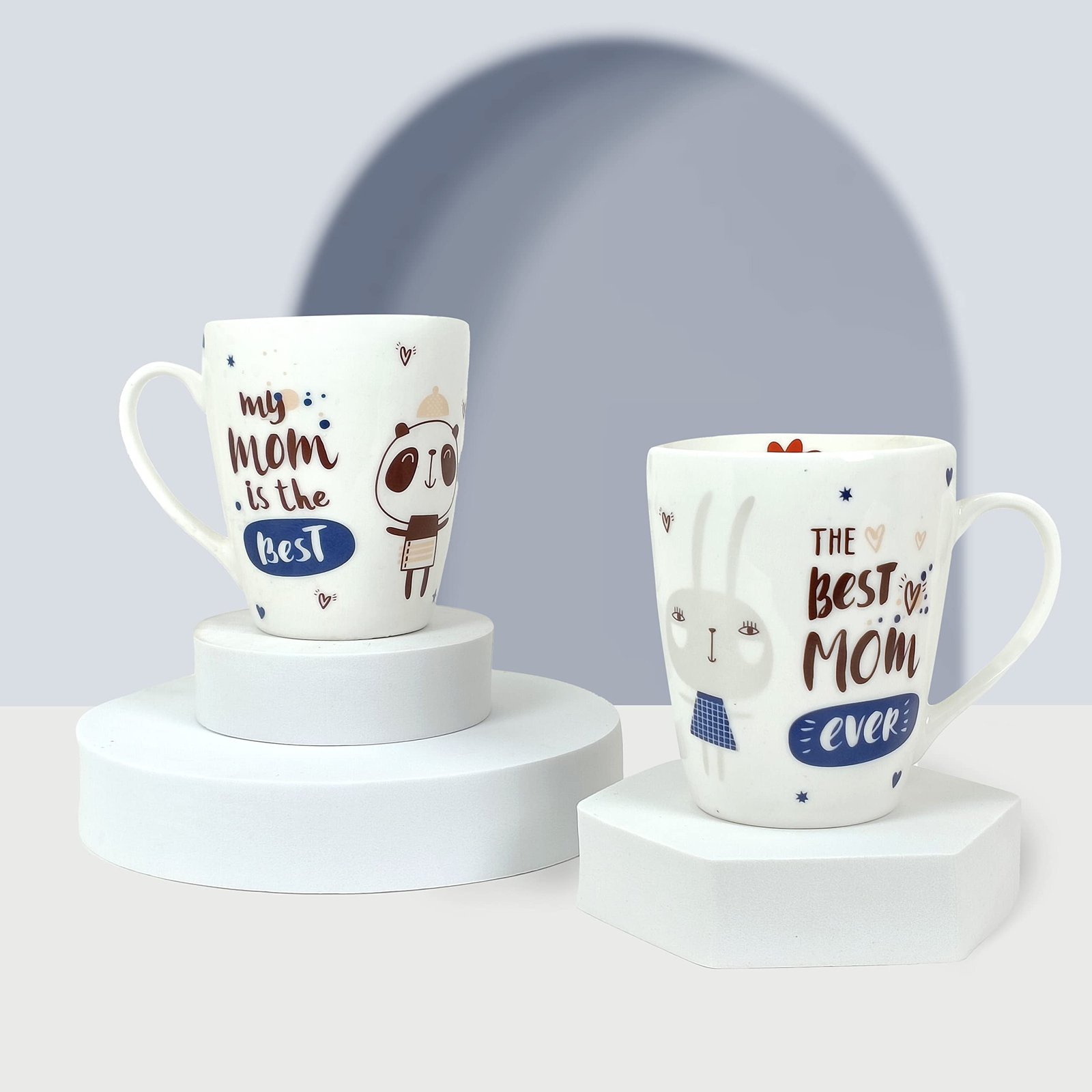 StarAndDaisy Coffee Mug - Ceramic Bone China Microwave Safe Tea Coffee Milk Cups Set of 2 - SND-MM-27