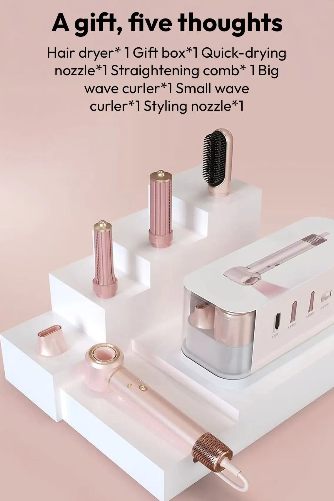 Toree 5-in-1 Professional Airstyler with Smart Airflow Motor & Multi-Styling Attachments - Image 3