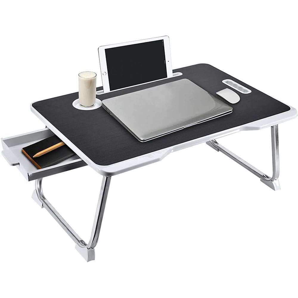 SND Homes Multipurpose Bed Laptop Table Wood Portable Laptop Table (Finish Color - Combination Black, Pre Assembled) - Image 4