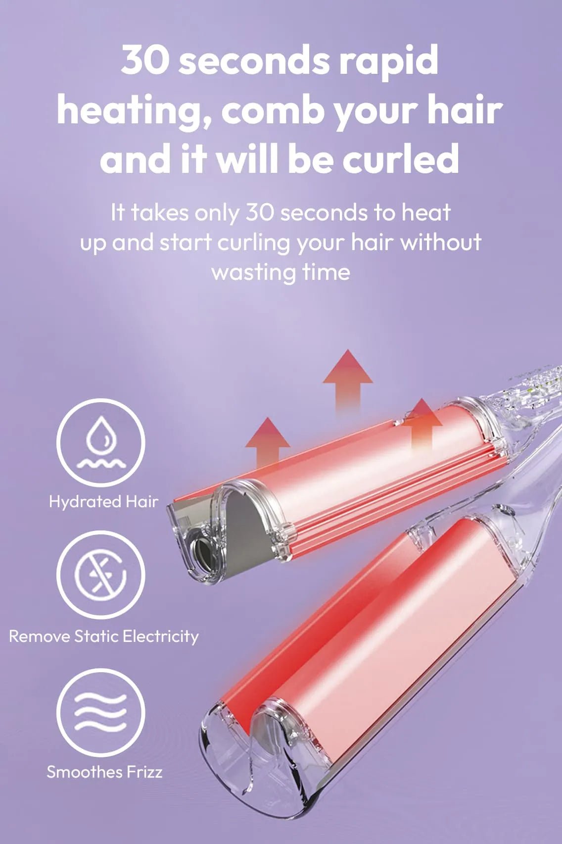 Toree Ceramic Hair Curler with Fast Heating & Water Ripple Styling Technology 32mm - Image 4