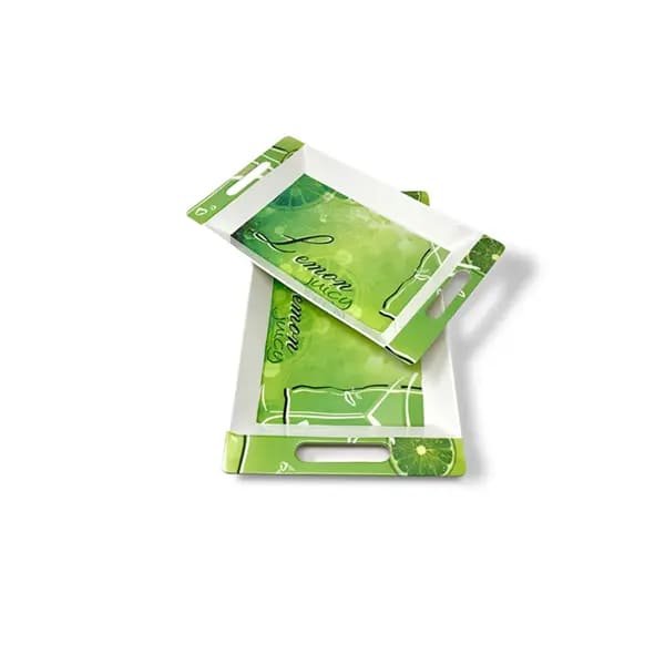 Crystal by SND Homes Melamine Serving Tray, Set of 2 (Medium and Large Size) Rosseate Series Tray - Image 2