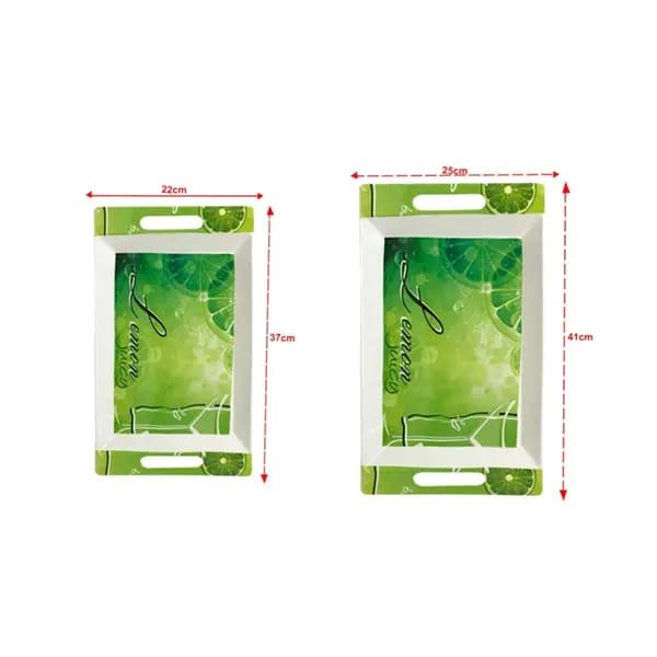 Crystal by SND Homes Melamine Serving Tray, Set of 2 (Medium and Large Size) Rosseate Series Tray - Image 3