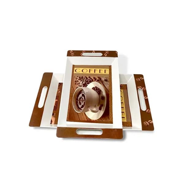 Roseate Series Tray - Crystal by SND Homes Melamine Serving Tray, Set of 2 (Medium and Large Size)