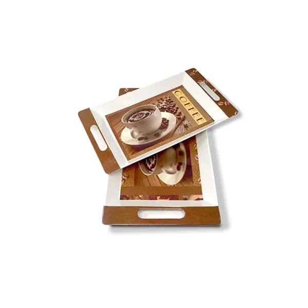 Roseate Series Tray - Crystal by SND Homes Melamine Serving Tray, Set of 2 (Medium and Large Size) - Image 2