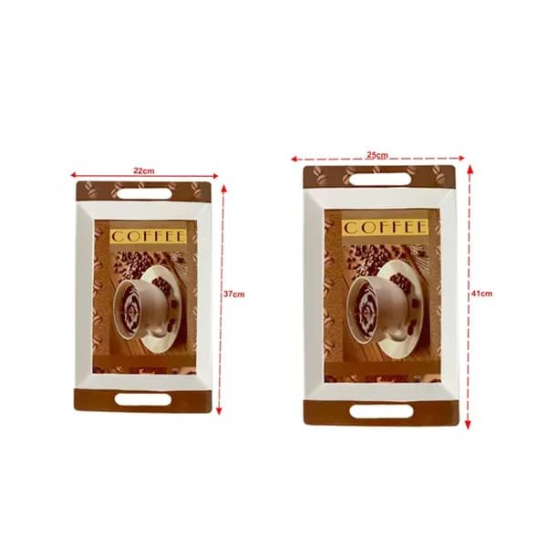 Roseate Series Tray - Crystal by SND Homes Melamine Serving Tray, Set of 2 (Medium and Large Size) - Image 3