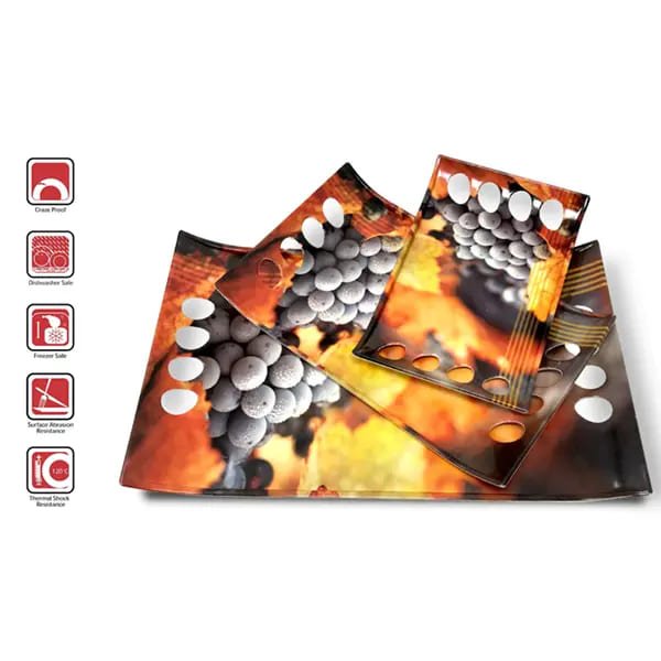 Crystal by SND Homes Melamine Serving Tray, Set of 3 (Small, Medium and Large Size) Royale Series Tray - Image 4