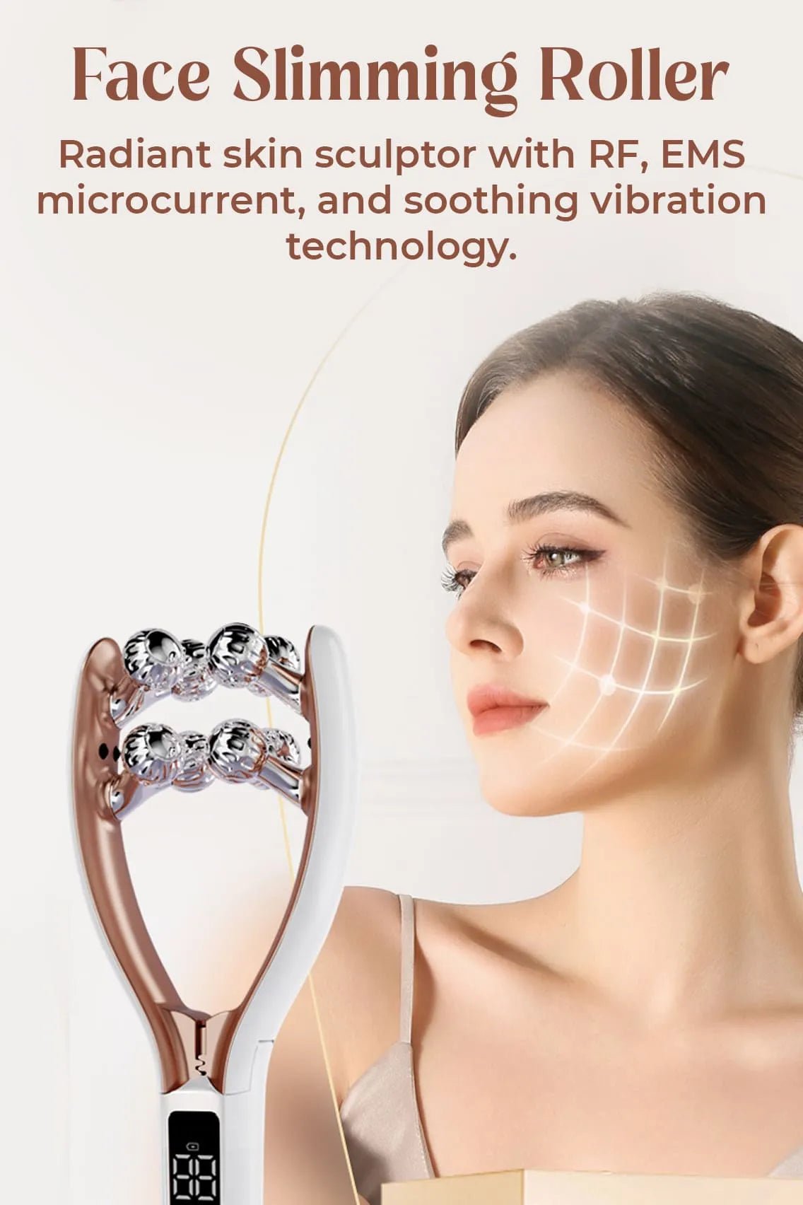 Toree Electric 3D Face Slimming Roller Massager – Rechargeable Lifting & Tightening Device for Face, Neck & Body Massage - Image 2