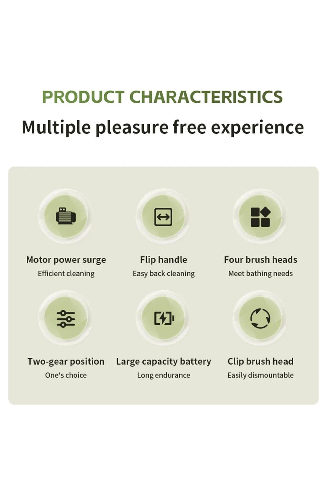 Toree Electric Bath Brush for Body & Face Cleansing Brush with Long Handle – Rechargeable Exfoliating Shower Tool - Image 4