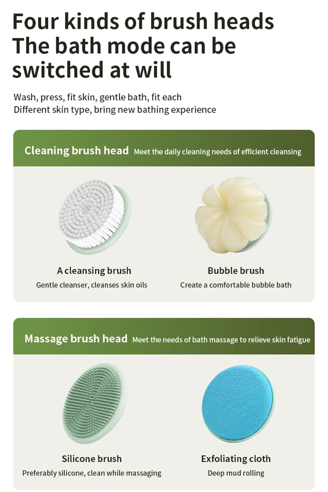 Toree Electric Bath Brush for Body & Face Cleansing Brush with Long Handle – Rechargeable Exfoliating Shower Tool - Image 6