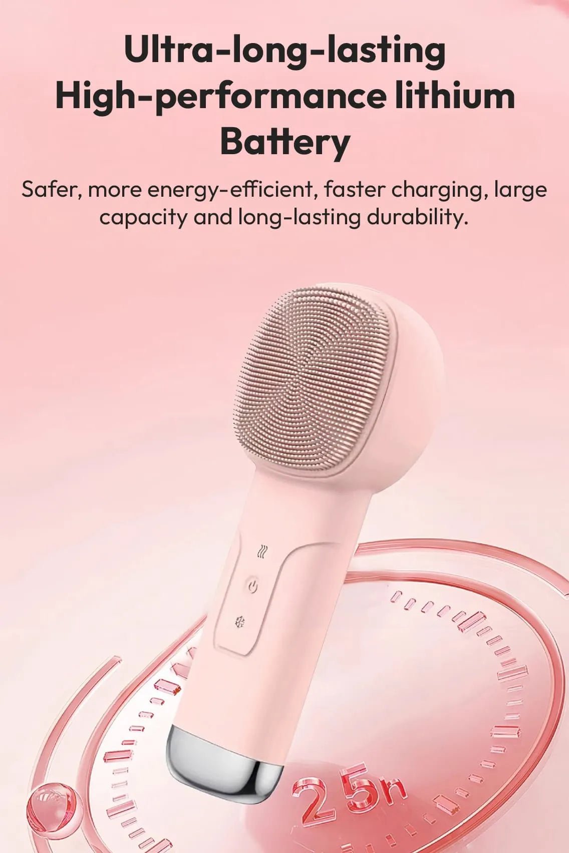 Toree 2-in-1 Electric Silicone Facial Cleansing Brush & Massager with Heating & Cooling Therapy for Deep Pore Cleaning - Image 12