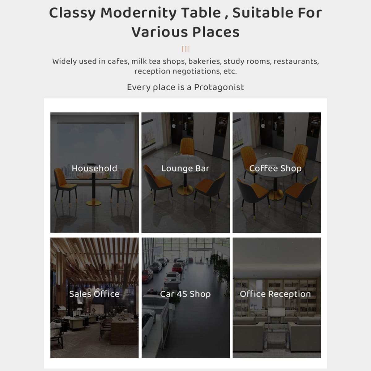 White Round Dining Table, with Marble Embellishments on Wood On Top for Kitchen Bar Patio and More Modern Small Coffee Table Metal Base - Capacity for 2-4, White - Image 4