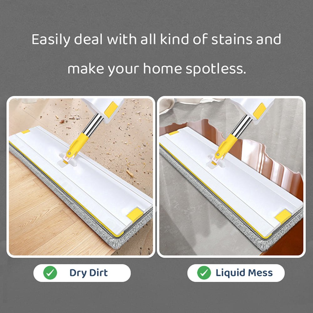 SND Homes Slider Squeeze Mop- New Revolutionary Way of Home Cleaning, Cleans Horizontally and Vertically, Ultra Thick Super Absorbent Microfiber Technology (1+1 Microfiber Refill) (Large Yellow) - Image 4