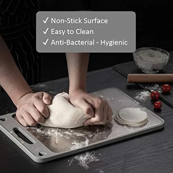 SND Homes Chef's Choice Cutting Pastry Dough Rolling Stainless Steel Food Grade High Strength PP Plastic Double-Sided Chopping Board for Chopping Vegetables, Fruits and Non-Veg - Image 2