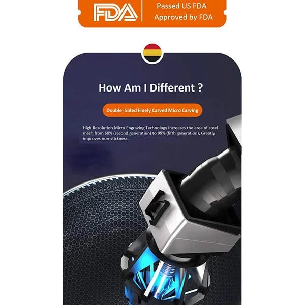 SND Homes Smart Cookware 5 L Medical Grade Stainless Steel SUS 316 Abrasion Resistant Non-Stick Diamond Coating Induction Base 7 Layer Energy Saving Deep Frying Pan with Lid (32 cm, Silver) - Image 3