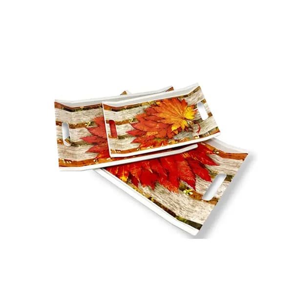 SND Homes Crystal Melamine Serving Tray (Small, Medium and Large) - Set of 3