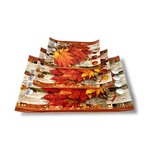 SND Homes Crystal Royale Series Melamine Serving Tray, Set of 3 (Small, Medium and Large Size | Multicoloured, White) - Image 4