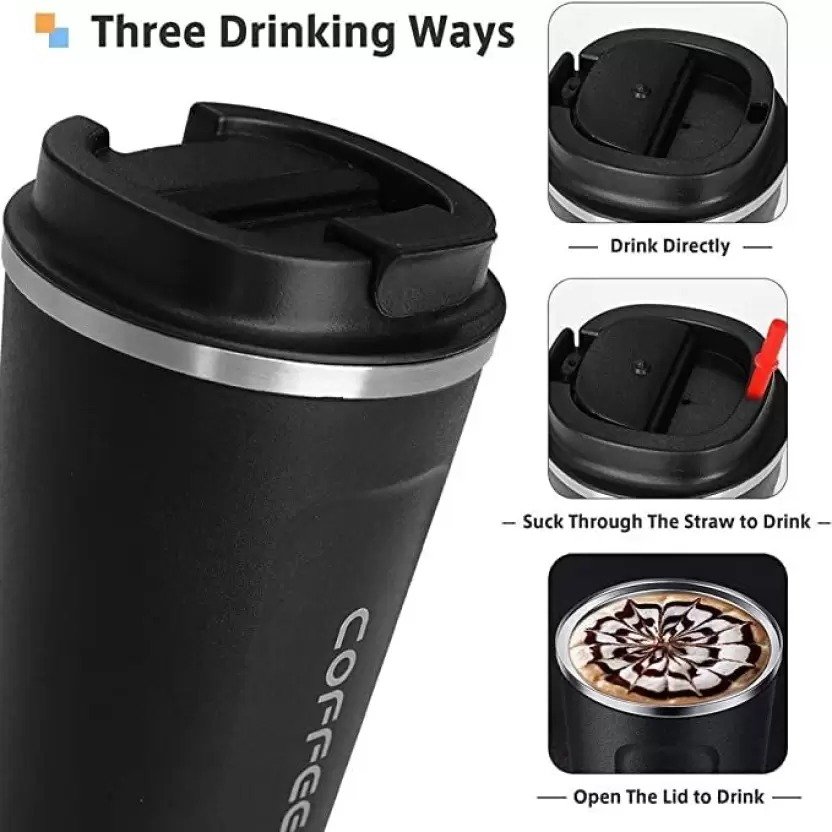 Hot Tea Coffee Mug, hoard Vacuum Insulated Stainless Steel Tumbler Double Walled Mug 510 ml Sipper-Dark grey steel - Image 5