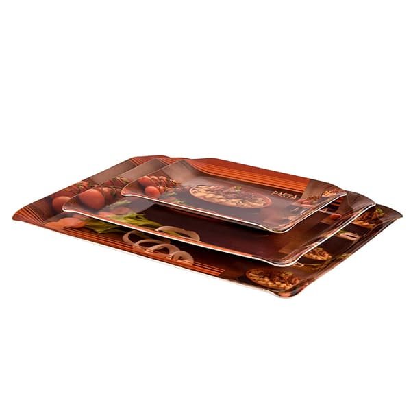 SND Homes Premium Melamine Break Resistant Serving Tray Set Flora Shape Modern Designs(Set of 3 - S, M, L) - Image 3