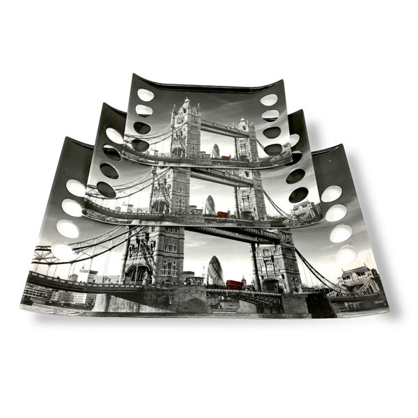 SND Homes Star Series Crystal Melamine Serving Tray (Small, Medium and Large Size, Multicolour) - Set of 3 - Image 5