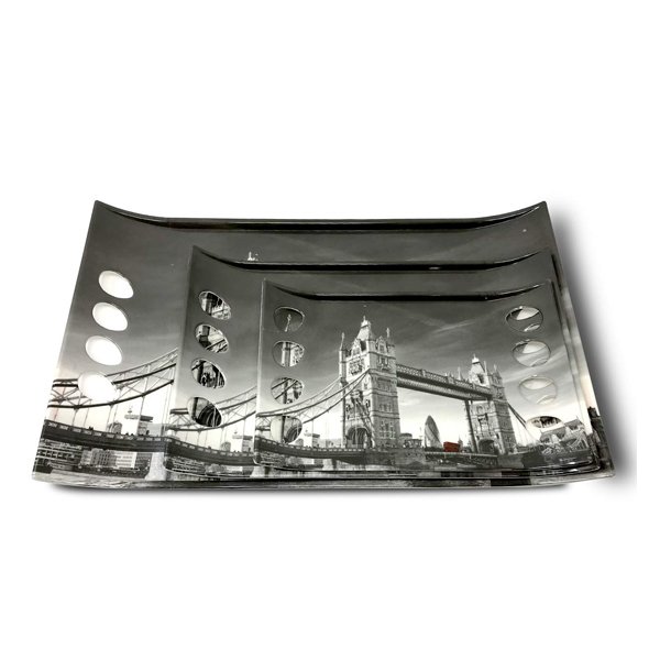 SND Homes Star Series Crystal Melamine Serving Tray (Small, Medium and Large Size, Multicolour) - Set of 3 - Image 4