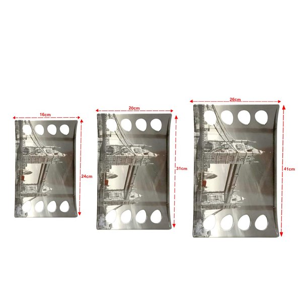 SND Homes Star Series Crystal Melamine Serving Tray (Small, Medium and Large Size, Multicolour) - Set of 3 - Image 3