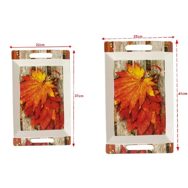 SND Homes Crystal Roseate Series Melamine Serving Tray (Medium and Large Size, Multicolour) - Set of 2 - Image 4
